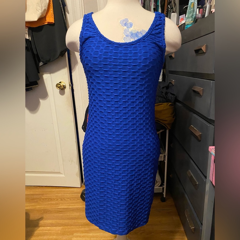 Pre-Owned, Women’s Size L Royal Blue Love J Textured Fitted Mini Dress